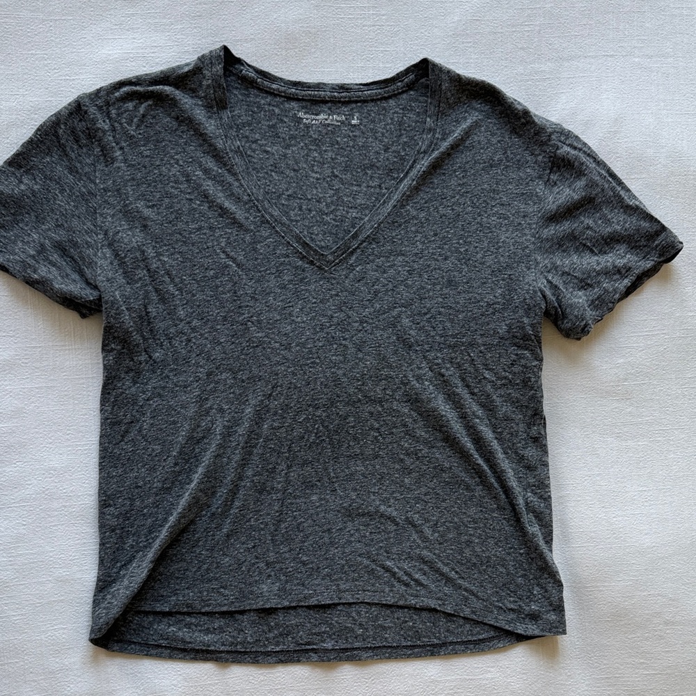 Abercrombie & Fitch Charcoal V-Neck Tee